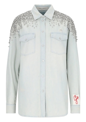 Golden Goose crystal-embellished shirt - Blue