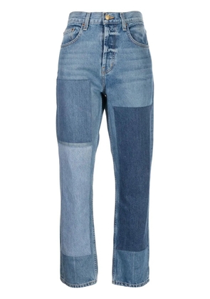 B SIDES patchwork cropped jeans - Blue
