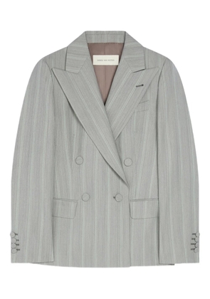 DRIES VAN NOTEN pinstripe double-breasted blazer - Green