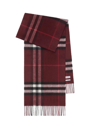 Burberry checked cashmere scarf - Red