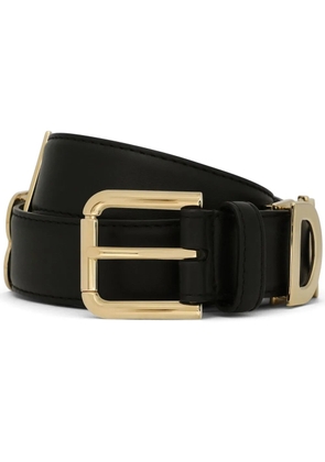 Dolce & Gabbana KIM DOLCE&GABBANA logo-lettering leather belt - Black