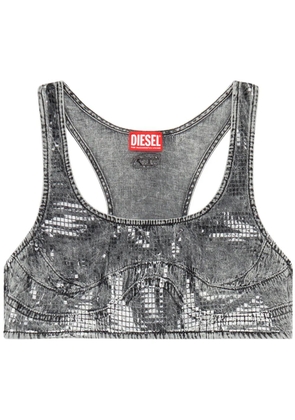 Diesel De-Toppy-S denim crop top - Grey