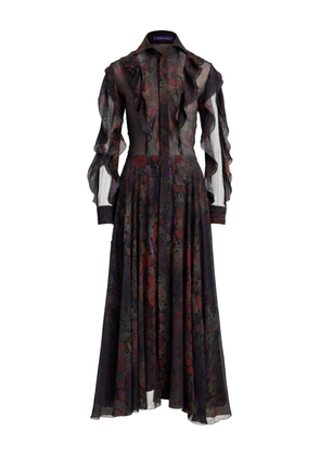 Ralph Lauren Collection ruffled floral-print midi dress - Black