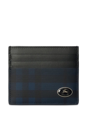 Burberry check-pattern leather card case - Blue