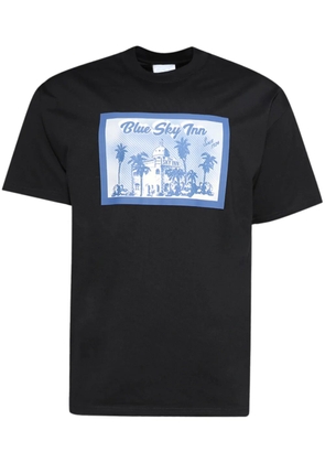 BLUE SKY INN Postcard T-shirt - Black