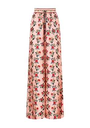 Camilla floral-print drawstring trousers - Pink