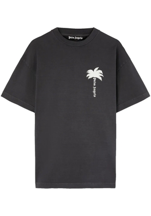 Palm Angels Palm tree-print cotton T-shirt - Grey