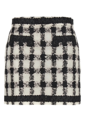 Moschino tweed-print mini skirt - White