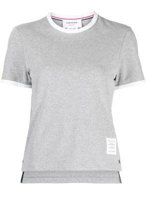 Thom Browne RWB-stripe logo-patch T-shirt - Grey