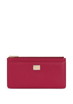 Dolce & Gabbana logo-plaque leather wallet - Pink