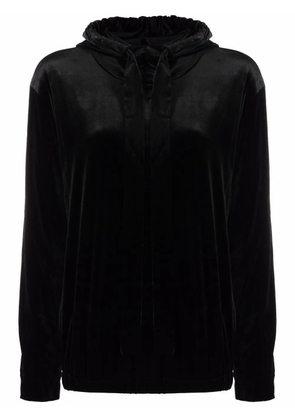Norma Kamali long-sleeve hoodie top - Black