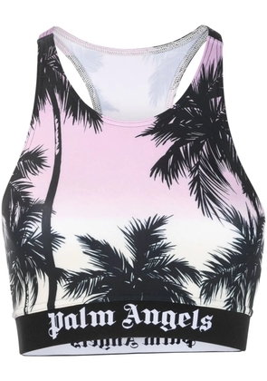 Palm Angels palm tree-print crop top - Purple