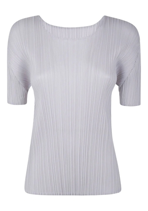 Pleats Please Issey Miyake pleated short-sleeve top - Grey