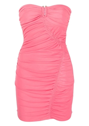 Self-Portrait ruched-detail strapless dress - Pink