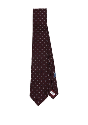 Ferragamo Gancini-print silk tie - Red