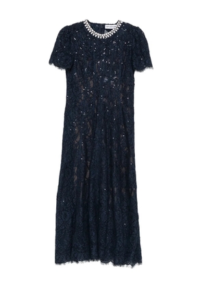 Self-Portrait sequin-embellished lace dress - Blue