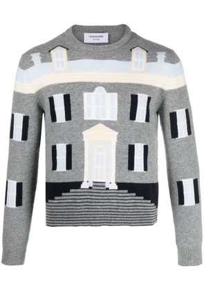 Thom Browne House intarsia-knit wool jumper - Grey
