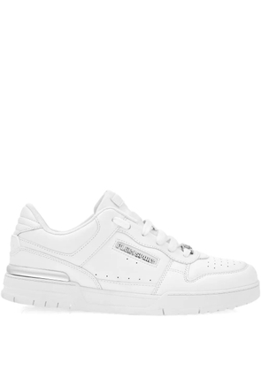 Plein Sport Tiger.X logo-plaque leather sneakers - White