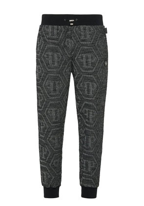 Philipp Plein monogram-jacquard track pants - Black