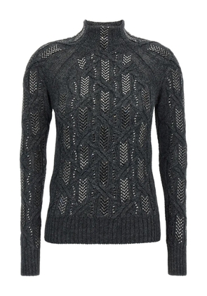 Ermanno Scervino crystal-embellished cable-knit sweater - Grey