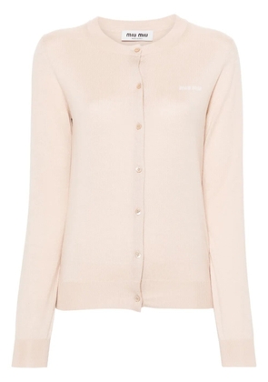 Miu Miu logo-intarsia cardigan - Pink