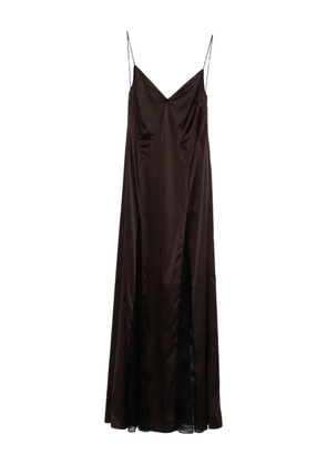 STAUD Trinity lace-insert maxi dress - Brown