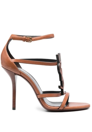 Saint Laurent 100mm Cassandra sandals - Brown