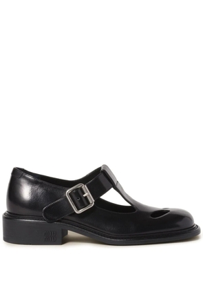 Miu Miu 30mm leather T-bar shoes - Black
