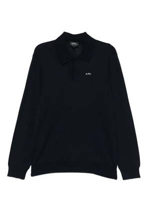 A.P.C. long sleeves polo shirt - Blue