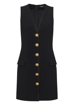Balmain V-neck button-front minidress - Black