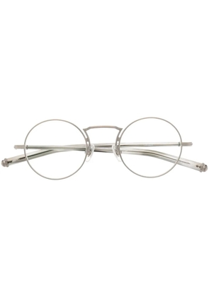 Matsuda matte-finish round-frame glasses - Silver