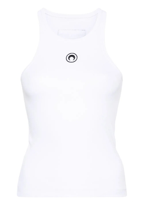 Marine Serre Crescent Moon-embroidered tank top - White