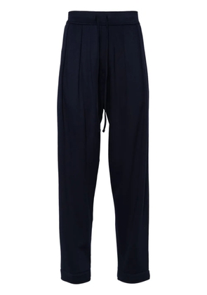 4SDESIGNS logo-embroidered inverted-pleat track pants - Blue