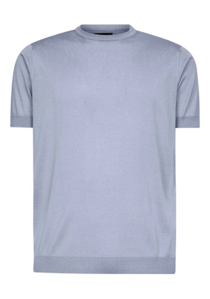 Giorgio Armani ribbed crew-neck short-sleeve T-shirt - Blue