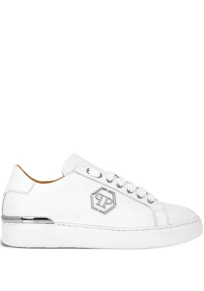 Philipp Plein Lo-Top Leather Sneakers - White