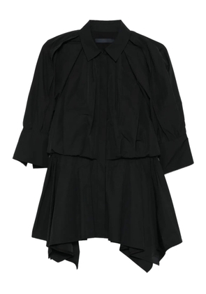 Juun.J gathered layered blouse - Black