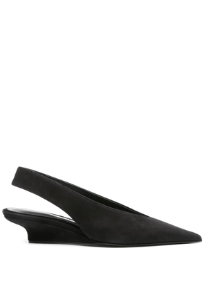 TOTEME 40mm The Suede Wedge-Heel slingback pumps - Black