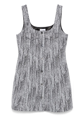 GANNI tweed mini dress - Blue