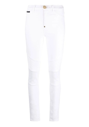 Philipp Plein Biker high-waisted skinny jeans - White