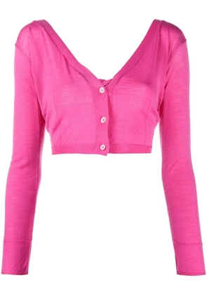 Jacquemus cropped button-fastening cardigan - Pink