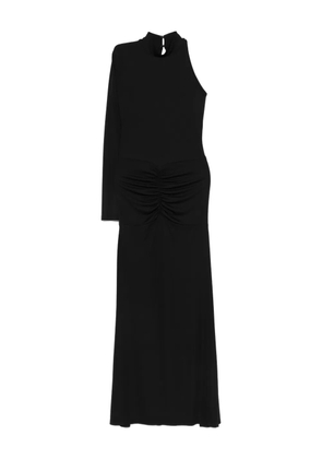 SO ALLURE turtleneck single-sleeve maxi dress - Black