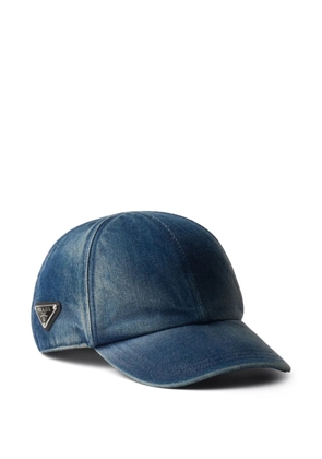 Prada enamel triangle logo baseball cap - Blue
