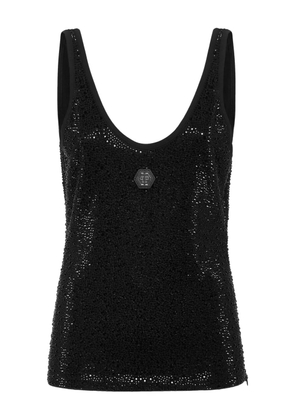 Philipp Plein Mix Strass tank top - Black