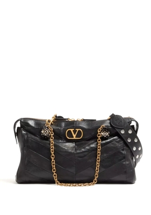 Valentino Garavani Panthea chevron-pattern shoulder bag - Black