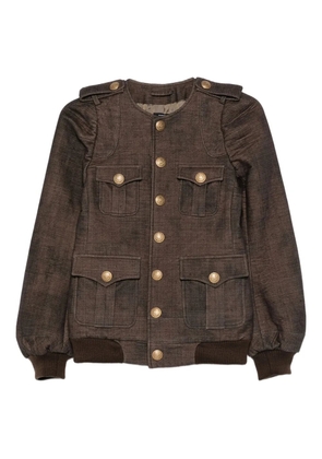 R13 mélange-effect multi-pocket jacket - Brown