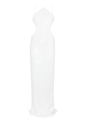 Mônot sequin halterneck maxi dress - White