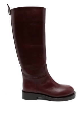 Rabanne leather boots - Red