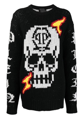 Philipp Plein Skull intarsia-knit jumper - Black