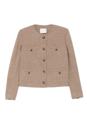 Circolo 1901 round-neck tweed jacket - Brown