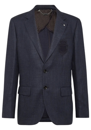 Billionaire logo-patch single-breasted blazer - Blue
